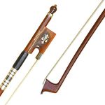 SURVEAL Prossional Brazilwood Baroque Violin Bow Carved Ox horn Frog with Best Mongolia Horse Tail and Best Elastic Arco de Violino Size 4/4 (4/4)