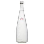 ( 12 Pack ) Evian Still Natural Mineral Water Glass Bottle 750ml