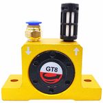 BATTEMALL GT8 Pneumatic Turbine Vibrators, G1/8" Silent Golden Industrial Air Rotary Turbine Vibrator for hopper Golden with Free Muffler