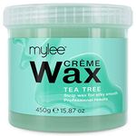 Mylee Tea Tree Soft Creme Wax for Sensitive Skin 450g, Wax Heater Friendly, Ideal for All Body Area Stubborn Coarse Hair Removal