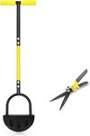 Byhagern Lawn Edging Tool, Manual Lawn Edger with Saw-Tooth, Heat Treated (Hardened) Head, Half Moon Lawn Edger Easy Into the Ground without Bending