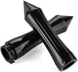 Spiked Motorcycle 1" Handlebar Hand Grips w/Throttle For Kawasaki Suzuki Yamaha Custom Bike (black)