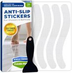 Anti Slip Shower Stickers 24 PCS, Invisible Non-Slip Shower Strips for Adults, Premium Adhesive Bath Tub Stickers (Clear)