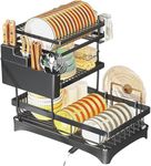 Scizor 3 Tier Dish Drainer Rack for Kitchen Counter, Large Capacity Dish Drying Rack with 360° Rotating Drainboard, Dish Drainers for Kitchen Sink, CountertoP Dish Rack(358 Rack)