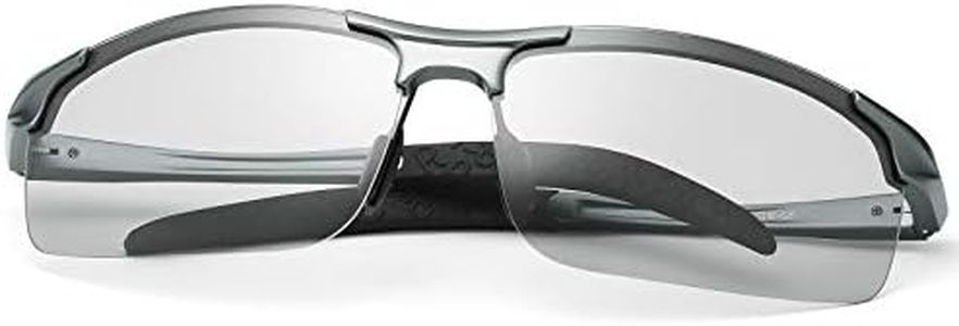 LJIMI Photochromic Sports Sunglasses with Polarized Lens for Men and Women Outdoor Driving Cycling Fishing 100% UV400 Protection Eyewear Anti Glare Eyeglasses Reduce Eye Fatigue Safety Glasses Shades