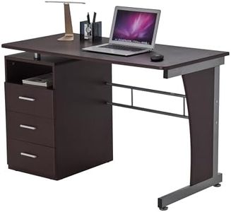 Techni Mobili Drawers Computer Desk, 48" W x 23" D x 30" H, Chocolate