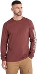 Timberland Men's Standard Core Logo Long-Sleeve T-Shirt, Factory, XXL Maroon