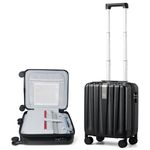 Hanke Luggage Suitcase with Wheels 16in 20in 24in 29in Spinner Luggage Built in TSA Lighweight PC Hardside Rolling Suitcases Travel Bag Carry Ons, Jet Black, Carry-On 16-Inch, Hanke Scratch Resistant Lightweight Hardside Suitcase .