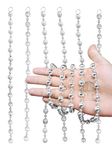 DEN DECORATION Premium PVC Crystal Beads Sequin Chain Garland String (5 Feet) (Silver Balls, Pack of 10)