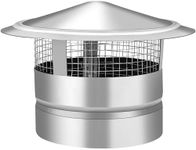 Ebusin 8 Inch Round Chimney Cap, 8 Inch Chimney Cap with Screen, Stove Pipe Topper, Galvanized Steel Quality, Silver