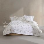 Calvin Klein - Queen Comforter Set, Super Soft Cotton Bedding with Matching Shams, Floral Home Decor, Oeko-Tex Certified (Eternity Floral Beige, Queen)