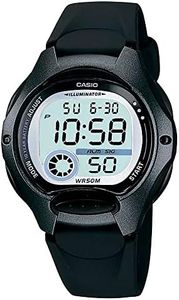 CASIO Women's Black Rim Digital Watch, Clear Dial, Black Band, Mid Size