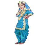 Girls' Cotton Silk Salwar Suit (10259_Blue_4-5 Years)