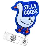 Silly Goose Badge Reel Retractable with Alligator Clip Funny Nurse Badge Holder for Nurses RN CNA ER Medical Assistant Nursing Doctor Office Worker Teacher Student Name Id Decor Accessories