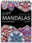 ColorIt Mandalas Volume VI Spiral Bound Adult Coloring Book with 50 Mandala Patterns for Relaxation and Stress Relief - Includes Perforated Pages, Thick Paper, Hardback Covers, and Blotter Page