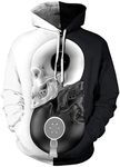 Chaos World Men's Novelty Hoodie Realistic 3D Print Pullover Unisex Casual Sweatshirt(4XL,Skull Earphone)