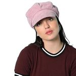 Haute Sauce Women Solid Pink Corduroy News-Boy Cap for Outdoor Everyday Wear | UV Protection | Lightweight | Foldable | Packable | Latest Stylish Casual Headwear for Women & Girls