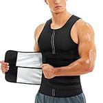 Gotoly Men Sauna Suit Neoprene Sweat Vest Waist Trainer Belt Zipper Tank Tops Weight Lost Body Shaper Compression Shirt (large)