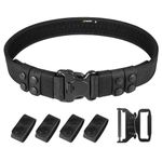 VOTAGOO GEAR Duty Belt 2'' Police Belts with Hook Lining, Adjustable Nylon Tactical Belt for Law Enforcement Officers with 4 Belt Keeper, Metal Buckle (Outer Belt, M)