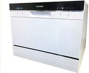 SoloRock 6 Settings Countertop Dishwasher, Digital Display, White Color
