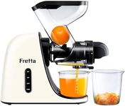 Fretta Juicer Machine, Slow Masticating Juicers, Juicer Machines Vegetable and Fruit, Juice Maker, Celery Juice Extractor, Easy to Clean Cold Press Juicer, BPA-Free(White)