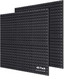 KS Studio Pyramid Acoustic Foam Panels 2"x12"x12" (Black) High Density| Sound Absorber Professional Charcoal | Studio & Home Decreasing Noise and Echoes (48)