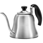 Chefbar Pour Over Coffee Kettle Tea Kettle, Gooseneck Coffee Kettle Brushed Stainless Steel Stovetop Teakettle for Pour Over Coffee, Gooseneck Pour Over Kettle for Drip Coffee and Tea 40 oz (1.2L)