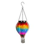 Hot Air Balloon Solar Light, Flickering Flame Led Lights, Solar Powered Hot Air Balloon Hanging Lantern, Waterproof Decorative Lights, Flame Effect Garden Ornaments Outdoor