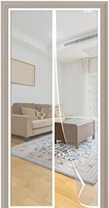 CWEEN CLU Moustiquaire Porte Fenetre Magnétique 140x220 cm, Derniers Modèles 2023, Rideau Anti Moustique, Aucun Perçage n'est Nécessaire - Blanc