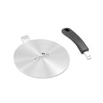 9.45inch Stainless Steel Induction Cooktop Adapter Plate, Heat Diffuser for Glass and Electric Cooktop, Detachable Handle