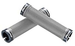 Funn Combat Mountain Bike Handlebar Grips with Double Lock On Clamp, Easy-to-fit and Durable Grips with 22 mm Inner Diameter, Diamond Shape Patterned Bicycle Grips for MTB/BMX (Gray)