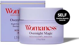 Womaness Overnight Magic Night Face Cream - Anti Aging Night Cream & Menopause Moisturizer - Hydrating Hyaluronic Acid Moisturizer & Bakuchiol Retinol Alternative for Fine Lines & Wrinkles (1.7oz)