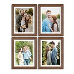 Art Street Set of 4 Individual Couple Photo Frame/Wall Hanging for Home Décor - Brown