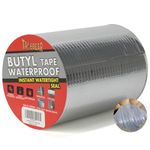 TAPEBEAR Butyl Tape Waterproof Sealing Tape 150mm x 5m, Upgraded Aluminum Foil Tape Heavy Duty for RV Repair, Awning, Window, Glass & EDPM Roof Leak Patching, Boat and Pipe Sealing, Silver