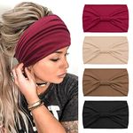 Kavya Wide Headbands for Women's Hair, Soft Hair Bands for Women Yoga Ladies Headband Elastic Headbands Knotted Head Bands Adult Women, Hair Scarf Fashion Hair Accessories