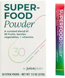 Juice Plus+ - Superfood Powder - Drink with 30 Fruits Berries Veggies Plant Vitamins for Refreshing Immune Wellness Boost - 30 Stick Packs