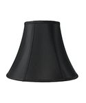 7x14x11 Black with Gold Lining Bell Lampshade with Brass spider fitter - Perfect for small table lamps, desk lamps, and accent lights -Medium, Black
