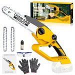 Cordless Mini Chainsaw 8 Inch for Dewalt 20V MAX Battery Powered (NO Battery), Mini Electric Chainsaw Cordless Hand Chainsaw, Portable Small Rechargeable Pruning Chain Saw for Wood Cut Tree Trimming
