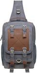 KAUKKO Canvas Vintage Breast Bag Men Women Travel Hiking Shoulder Bag