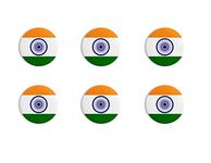 Hubops Indian Flag Independence Day Round Pin Button Badge For Independence Day/Republic Day & Other Events school (pack of 6)