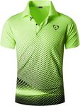 jeansian Men's Sport Quick Dry Short Sleeves Polo T-Shirt Tops LSL195 GreenYellow XL