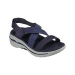 Skechers Womens Go Walk Arch Fit Fashion Sandal - Astonish-Navy-6