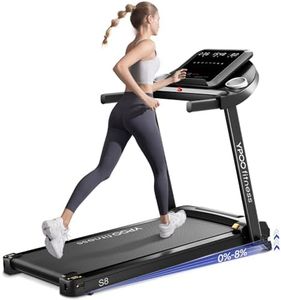 YPOO Treadmills for Home, 8.0 MPH Walking Pad Treadmill with Incline, Foldable Treadmill with Handles, Low Noise Walking Pad with Incline up to 8% for 300 lbs