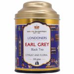 SAN-CHA Tea Boutique Londoners Darjeeling Earl Grey Tea (50 Cups+) Bergamot Fruit Tea, Citrus & Floral Notes, Leaf Tea, Golden Orange Pekoe Tea, Black Tea, 0.1 Kilogram