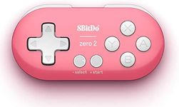 8Bitdo Zero 2 Bluetooth Key Chain Sized Mini Controller for Nintendo Switch, Windows, Android and macOS (Pink Edition)