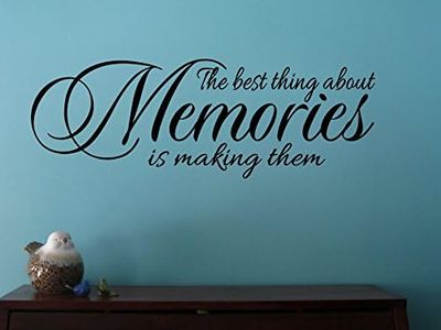 Wall Decor Plus More WDPM3532 The Best Thing about Memories is Making Them Wall Decal Quote for Home, Vinyl Sticker Art, Black, 23" x 8"