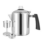 YINO Coffee Maker Percolator Pot 304 Stainless Steel for Camping Outdoor Traveling Stovetop Fast Brew Kettle 9 Cups Coffee Percolator