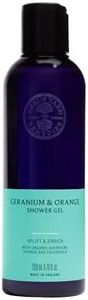 Neal's Yard Remedies Geranium & Orange Shower Gel, Energising Body Wash, Uplifting Scent, Vegan & Cruelty-Free, 200ml