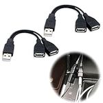 2pcs Dual USB Female to USB Male Cable - Charge & Sync Extender for Laptop, Phone, Tablet - Y Splitter Power Cord Adapter - Mobile Device Extension, Double Port Converter, Durable & Lightweight