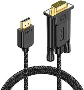 FEMORO HDMI to VGA Cable 3ft, HDMI-to-VGA Monitor Cable HDMI Adapter Cord (Male to Male) for Monitor, Computer, Laptop, Desktop, PC, Projector, HDTV and More